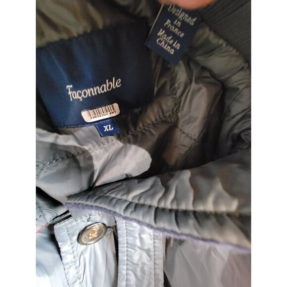 Faconnable Men's Lightweight Jacket Size XL Gray with Red Collar Casual Outdoor - Picture 3 of 9